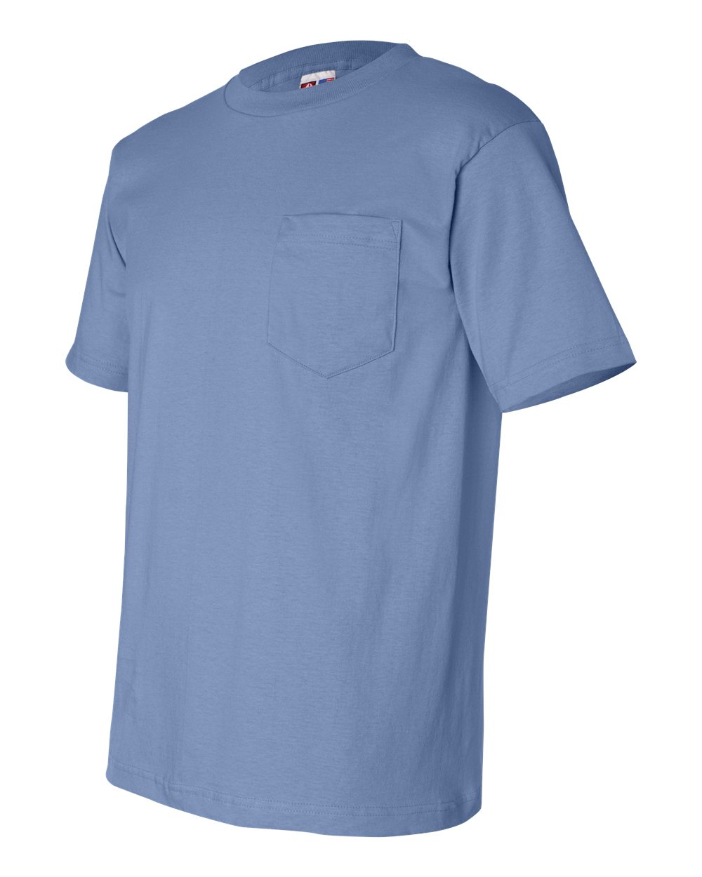 Unisex USA-Made Pocket T-Shirt - Side - B04279253 - Carolina Blue
