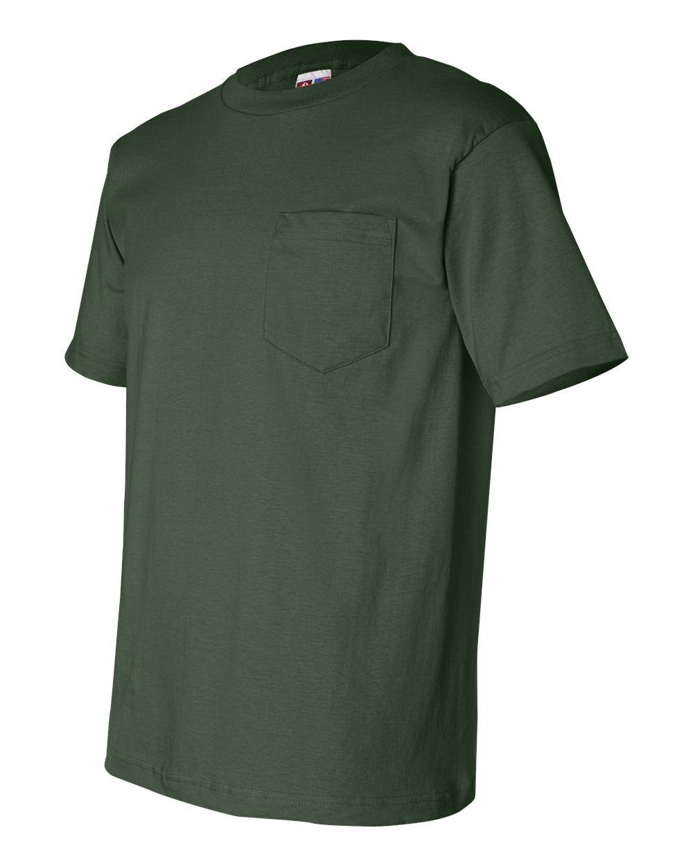 Unisex USA-Made Pocket T-Shirt - Side - B04279543 - Forest Green
