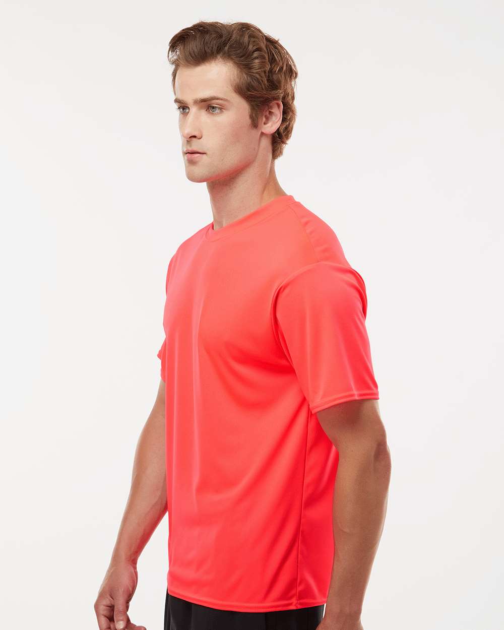 Unisex Performance T-Shirt - OnModelSide - B09285272 - Hot Coral