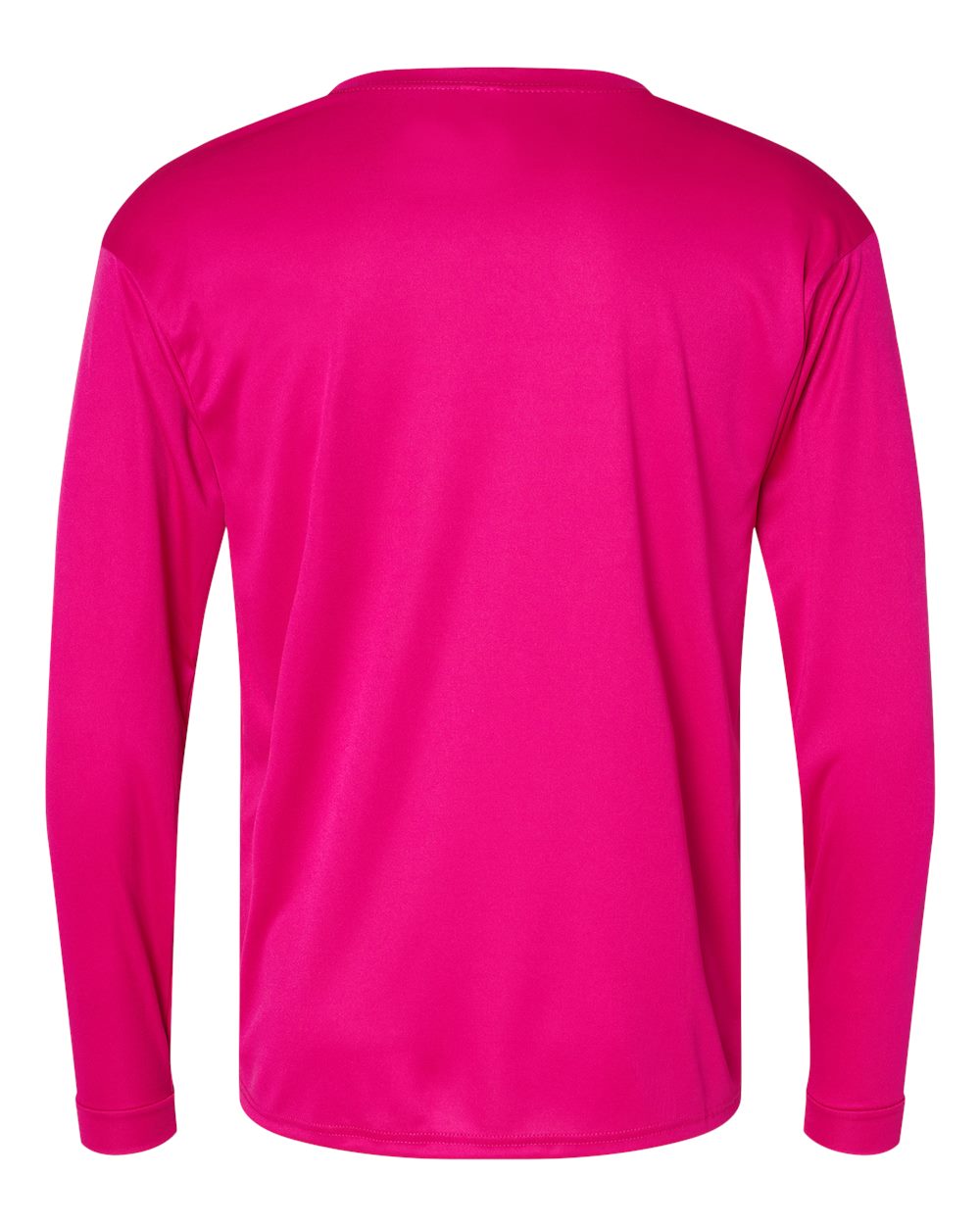 Unisex Performance Long Sleeve T-Shirt - Back - B85585313 - Hot Pink