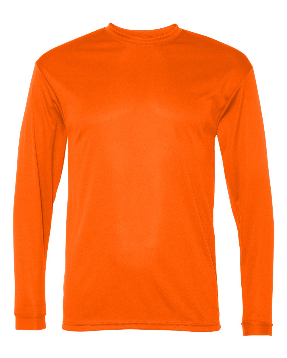 Unisex Performance Long Sleeve T-Shirt - Front - B85585183 - Safety Orange