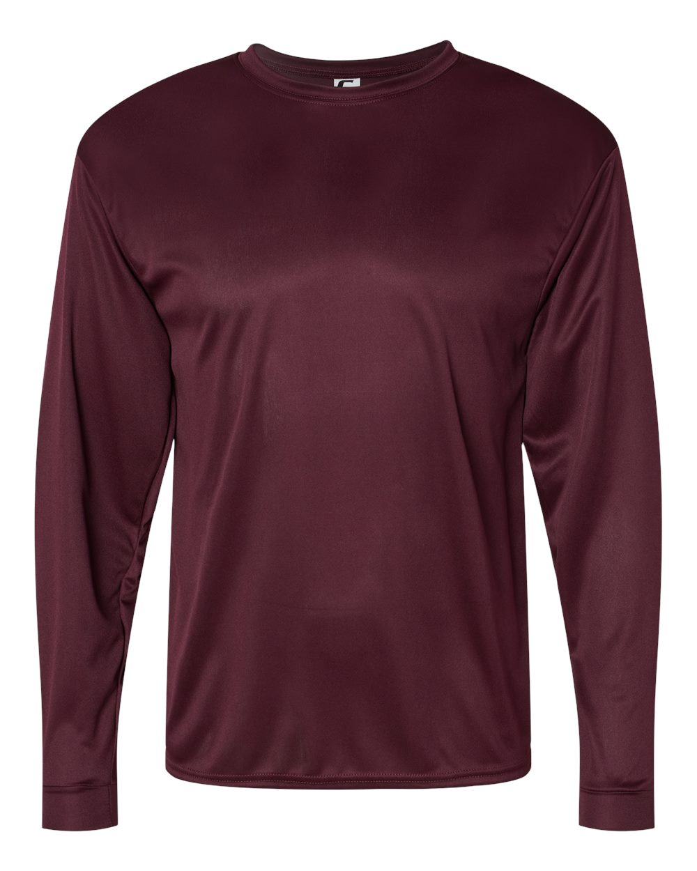 Unisex Performance Long Sleeve T-Shirt - Front - B85585533 - Maroon