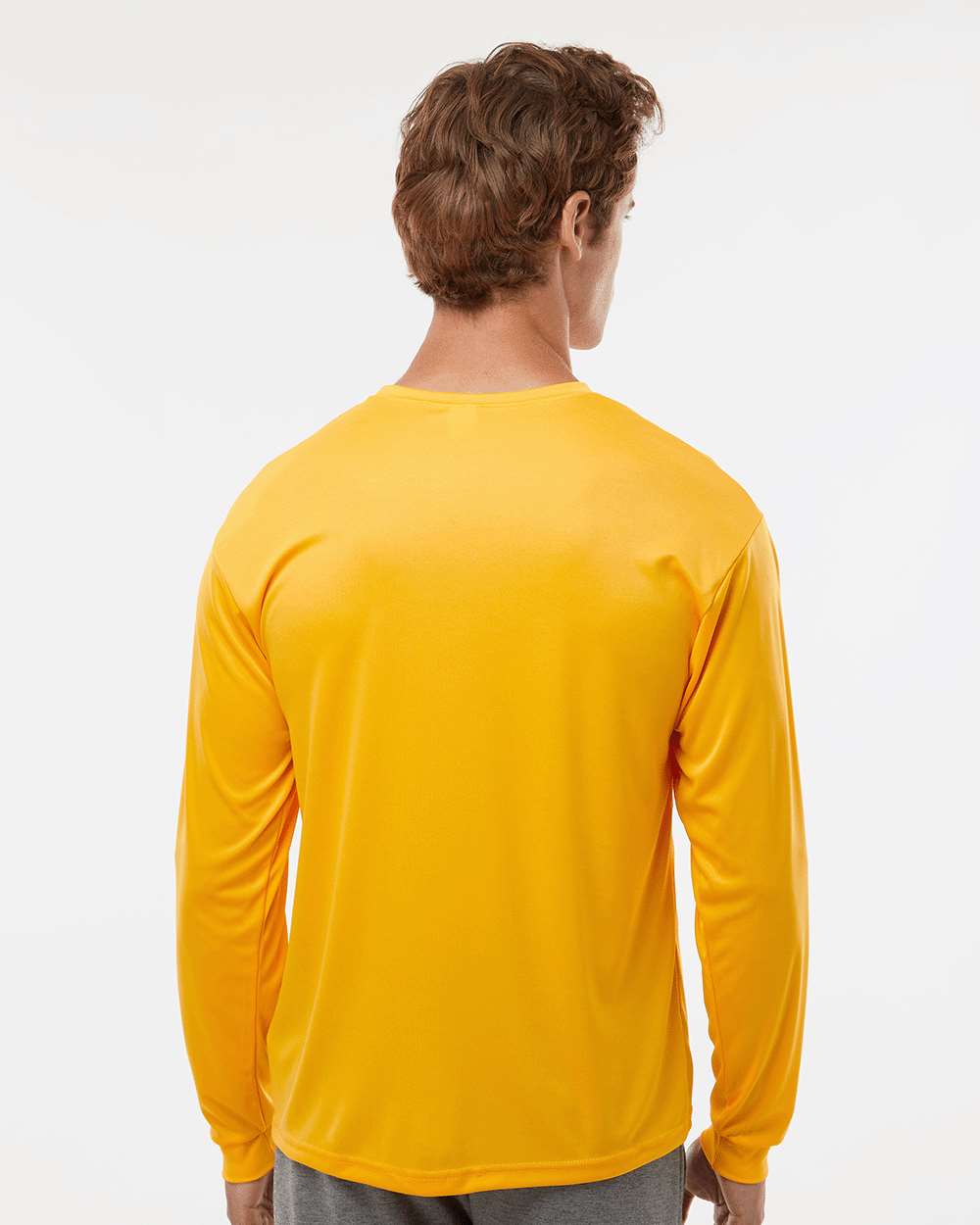 Unisex Performance Long Sleeve T-Shirt - OnModelBack - B85585123 - Gold