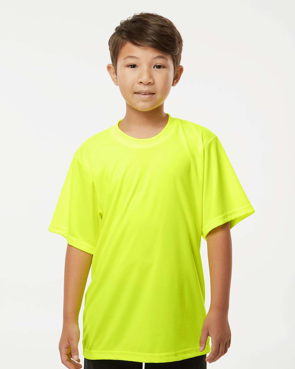 Youth Performance T-Shirt - OnModelFront - B85685172 - Safety Yellow
