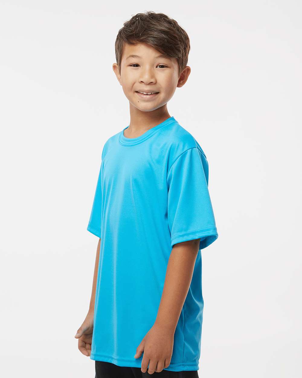 Youth Performance T-Shirt - OnModelSide - B85685062 - Electric Blue