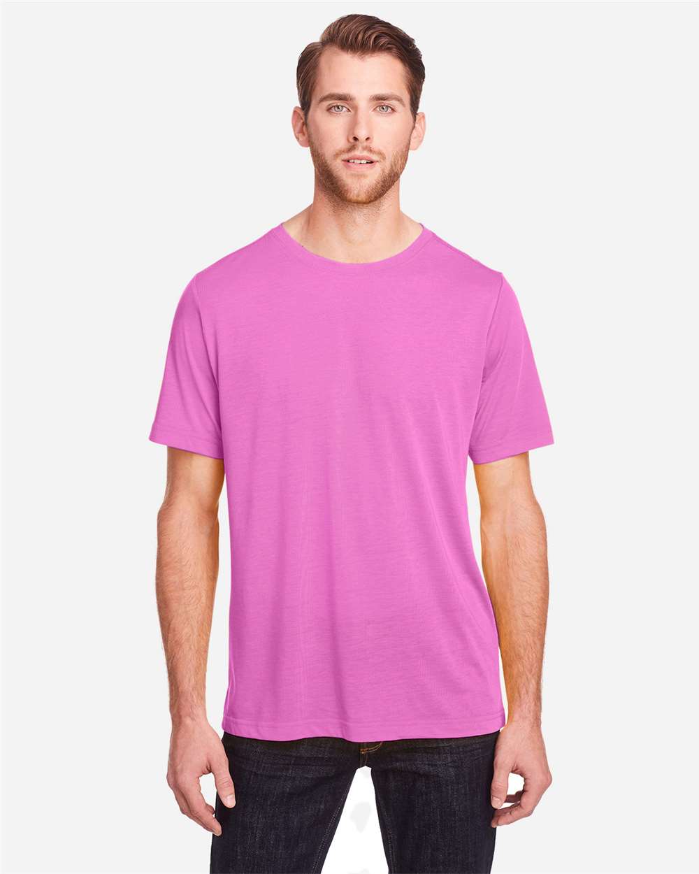 Unisex Fusion ChromaSoft™ Performance T-Shirt - OnModelFront - B270A7302 - Charity Pink