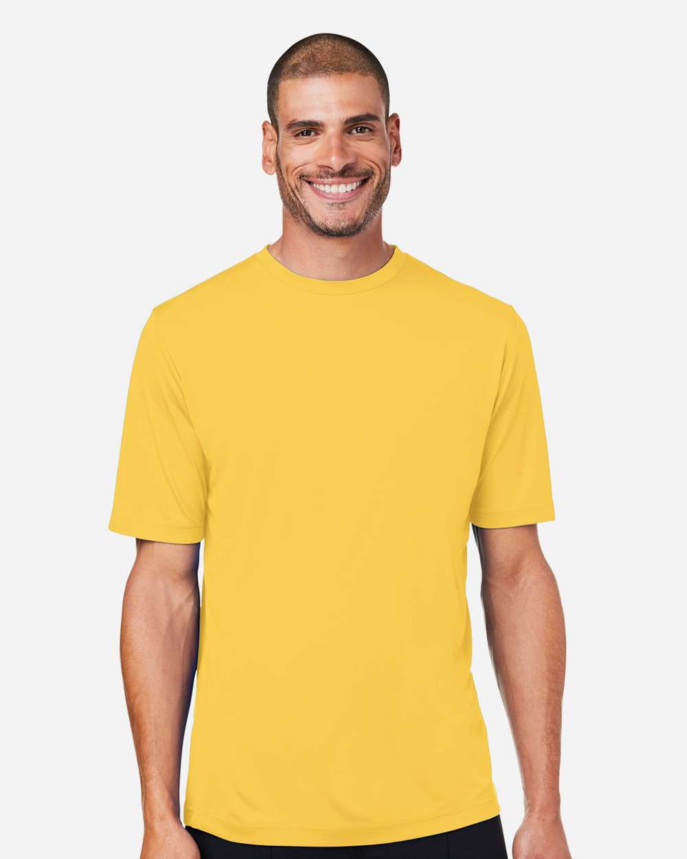 Unisex Capital Performance T-Shirt - OnModelFront - B254A7122 - Campus Gold