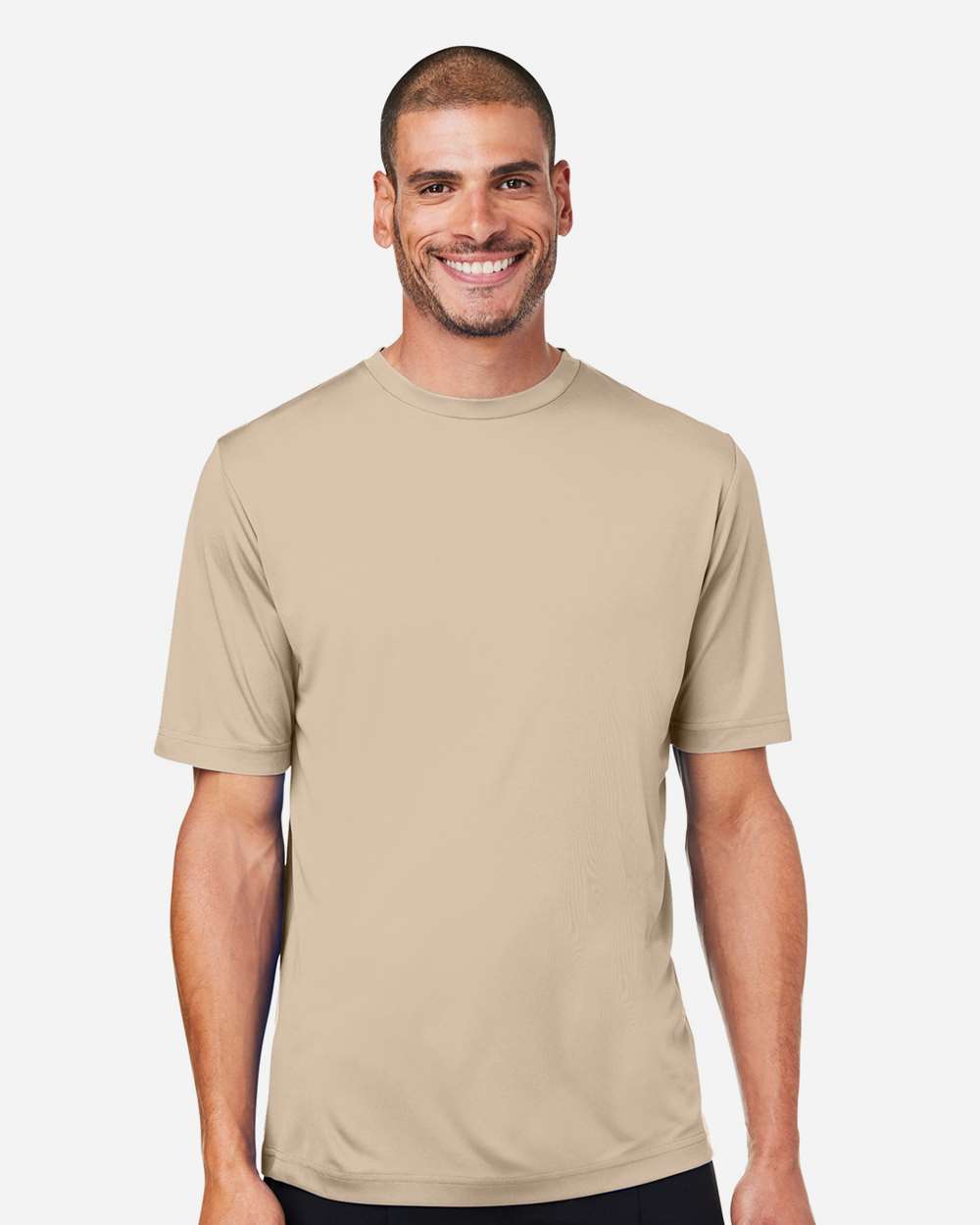 Unisex Capital Performance T-Shirt - OnModelFront - B254A7732 - Stone