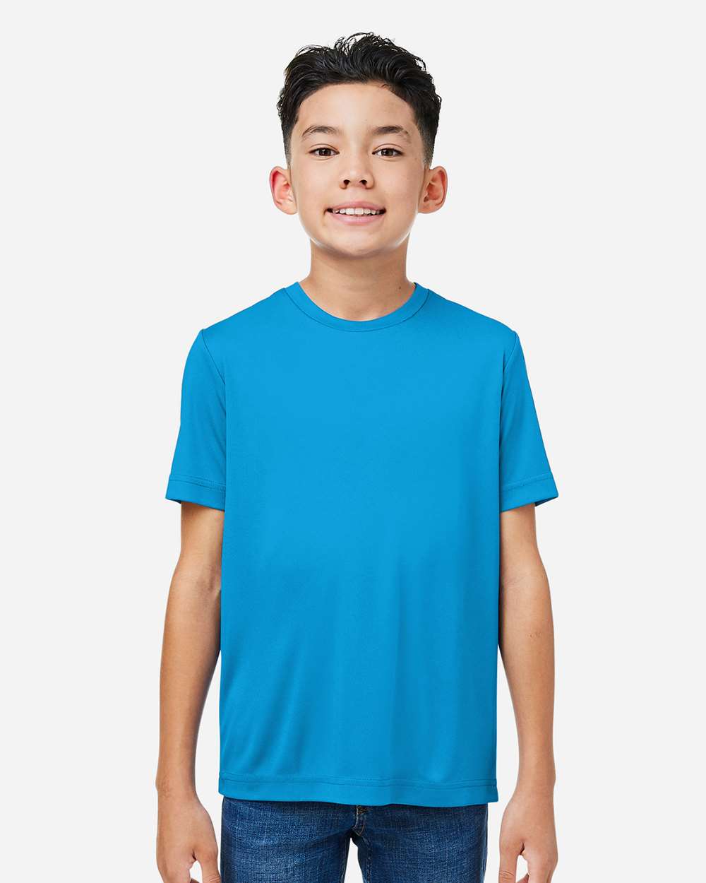 Youth Capital Performance T-Shirt - OnModelFront - B268A7762 - Electric Blue