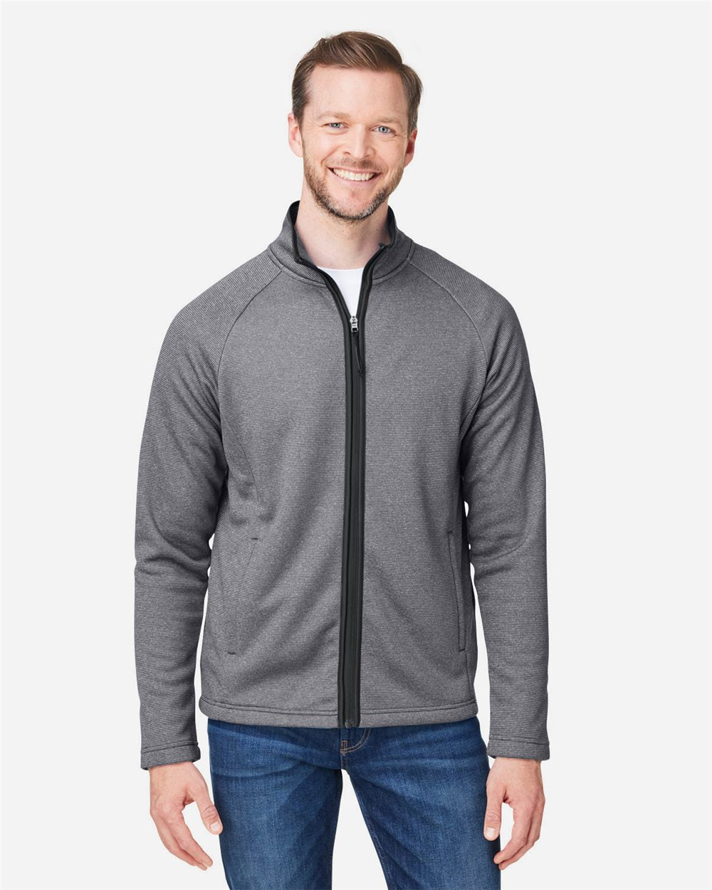 Men's Venture Heathered Stripe Full-Zip - styleImage