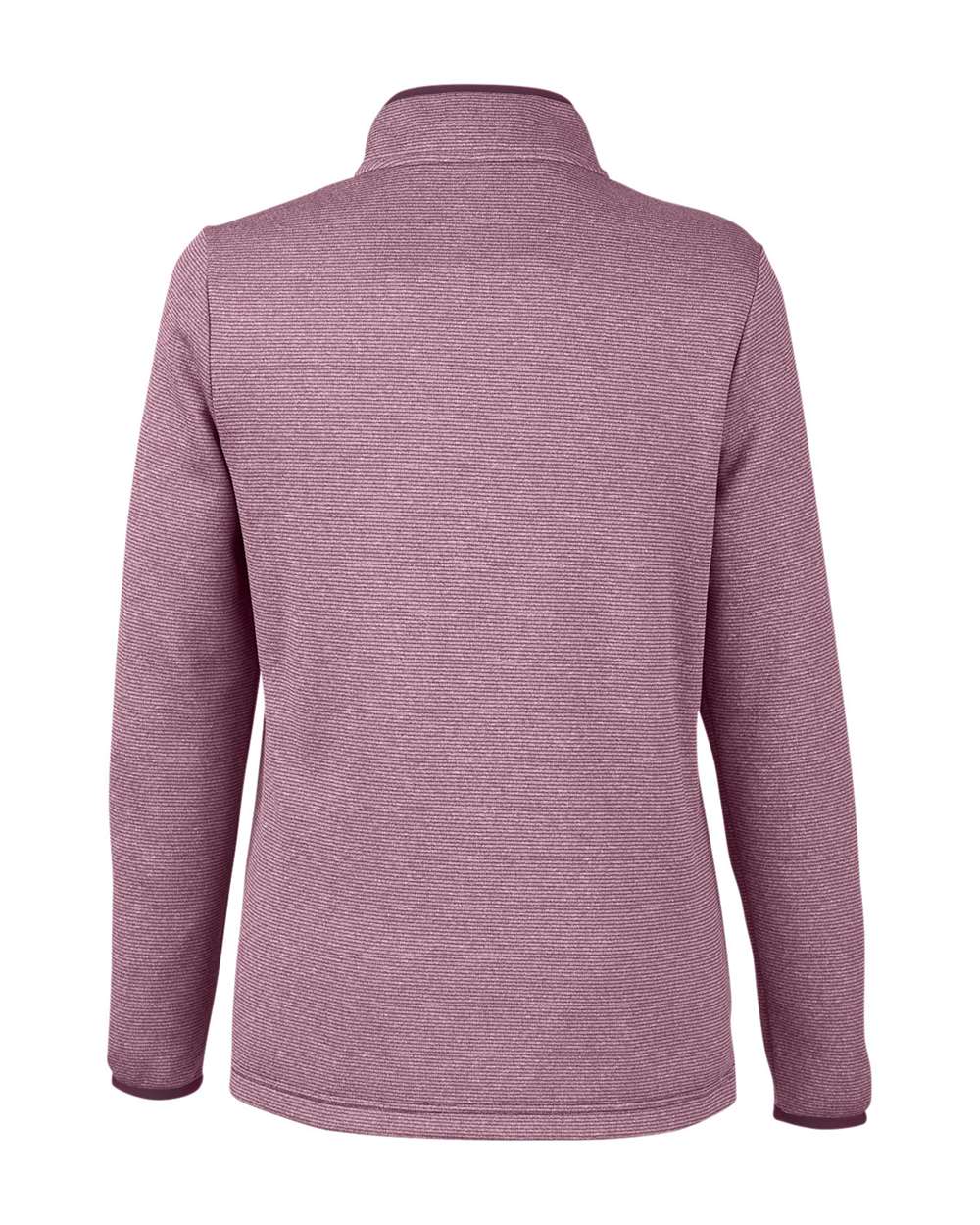 Women's Venture Heathered Stripe Quarter-Zip Pullover - Back - B318A7542 - Burgundy/ White