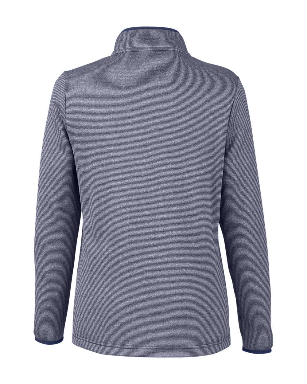Women's Venture Heathered Stripe Quarter-Zip Pullover - Back - B318A7652 - Classic Navy/ White