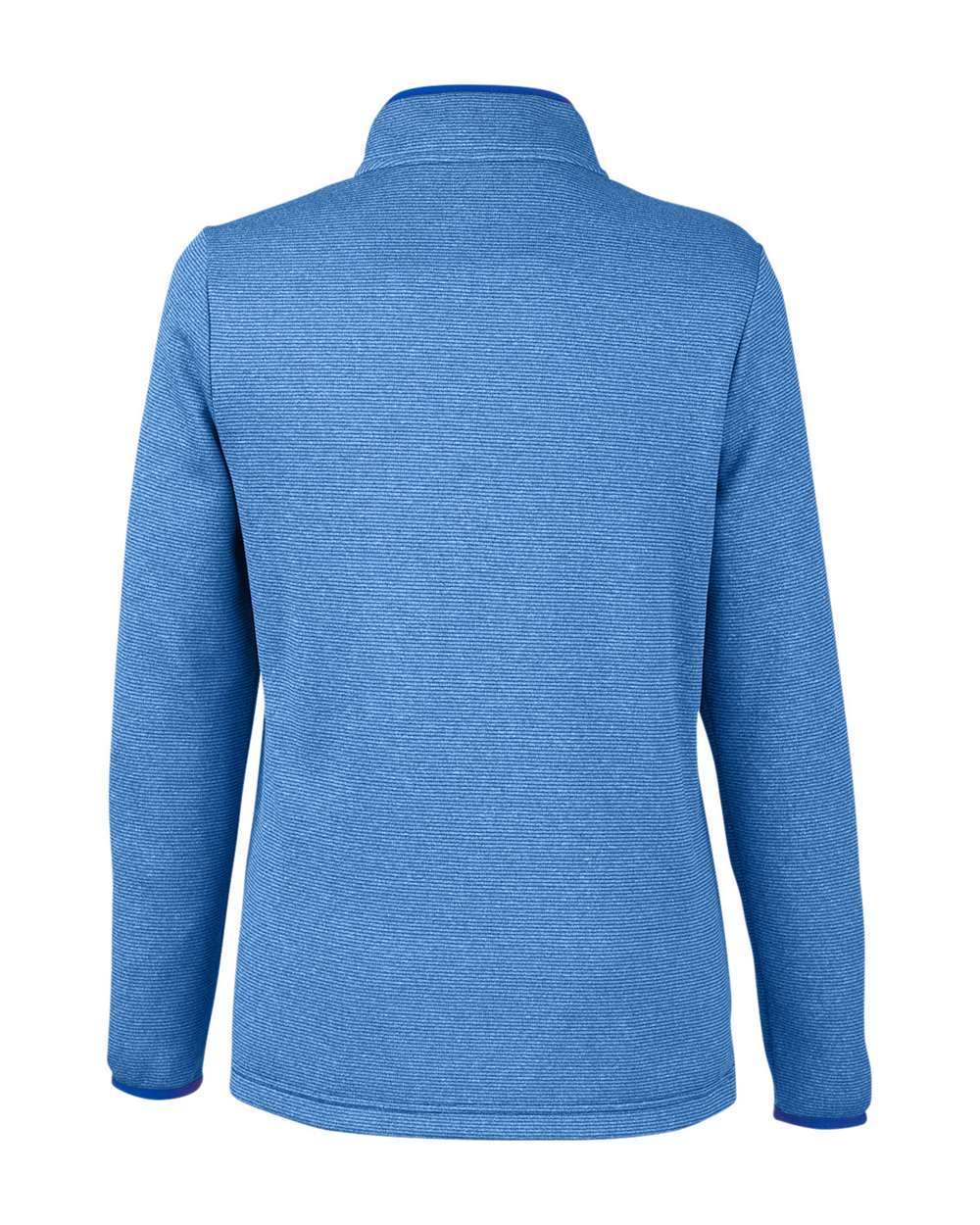 Women's Venture Heathered Stripe Quarter-Zip Pullover - Back - B318A7752 - True Royal/ White
