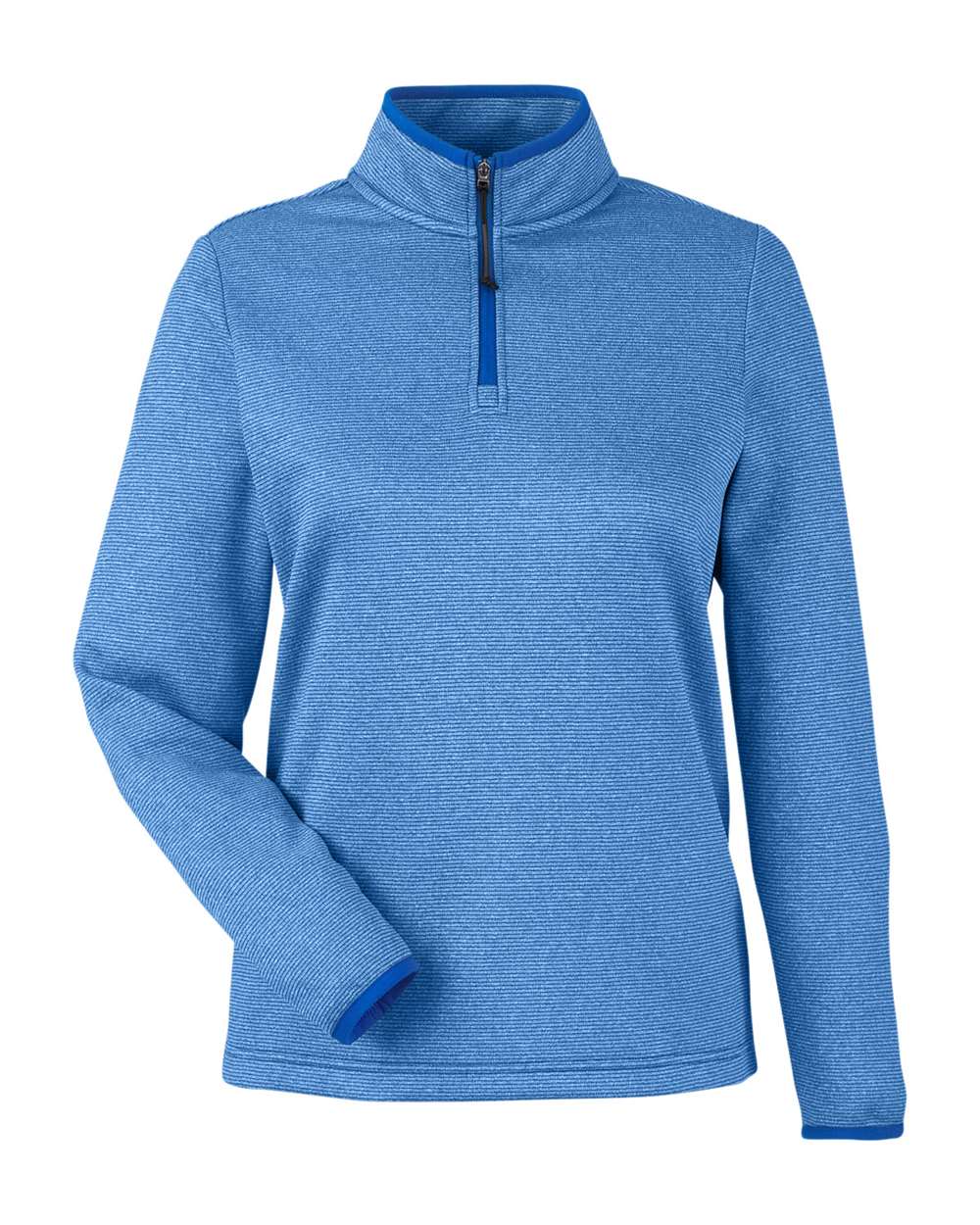 Women's Venture Heathered Stripe Quarter-Zip Pullover - Front - B318A7752 - True Royal/ White