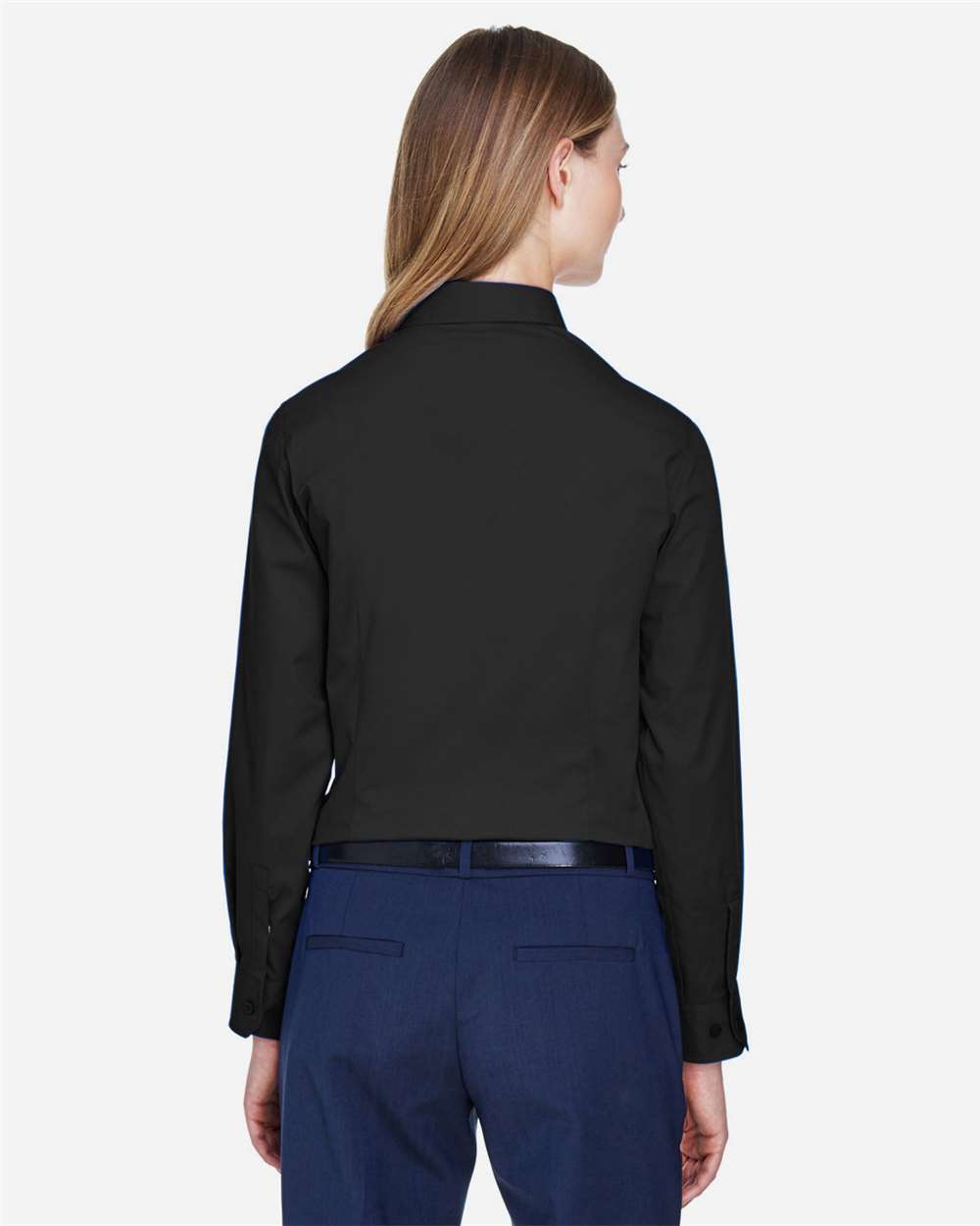 Women's Operate Twill Shirt - OnModelBack - B216A7502 - Black