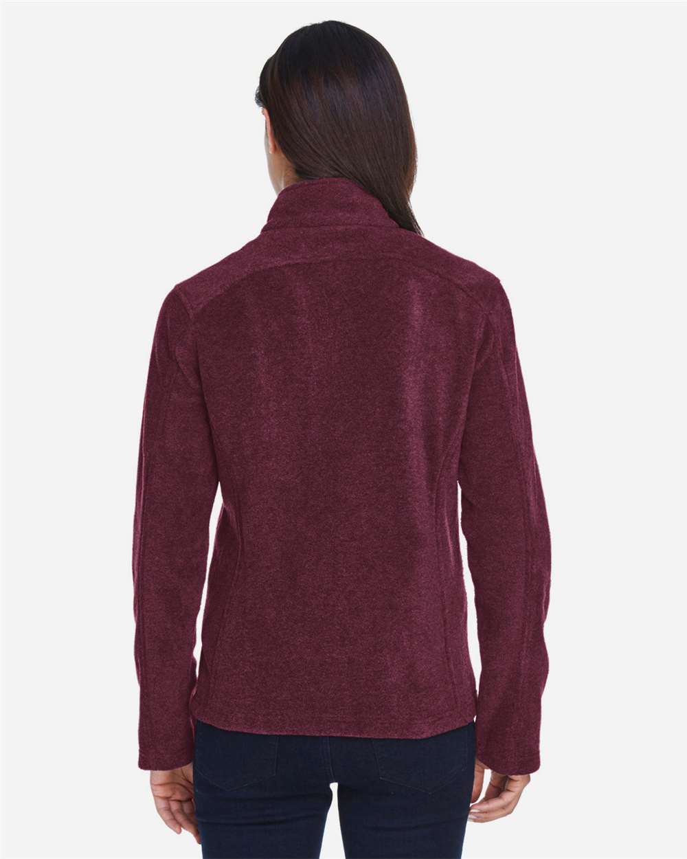 Women's Journey Fleece Jacket - OnModelBack - B213A7532 - Burgundy