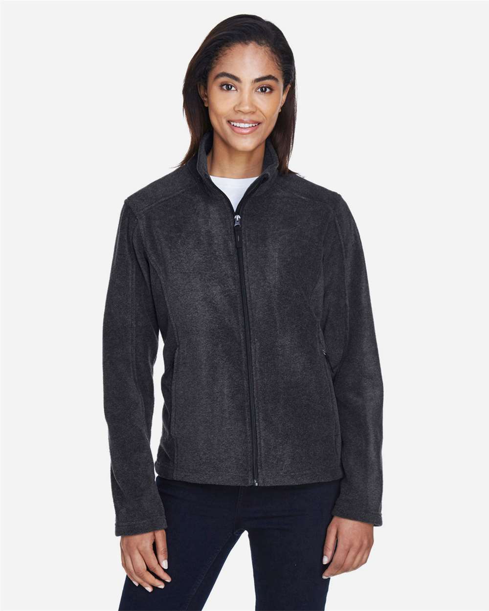Women's Journey Fleece Jacket - OnModelFront - B213A7582 - Heather Charcoal