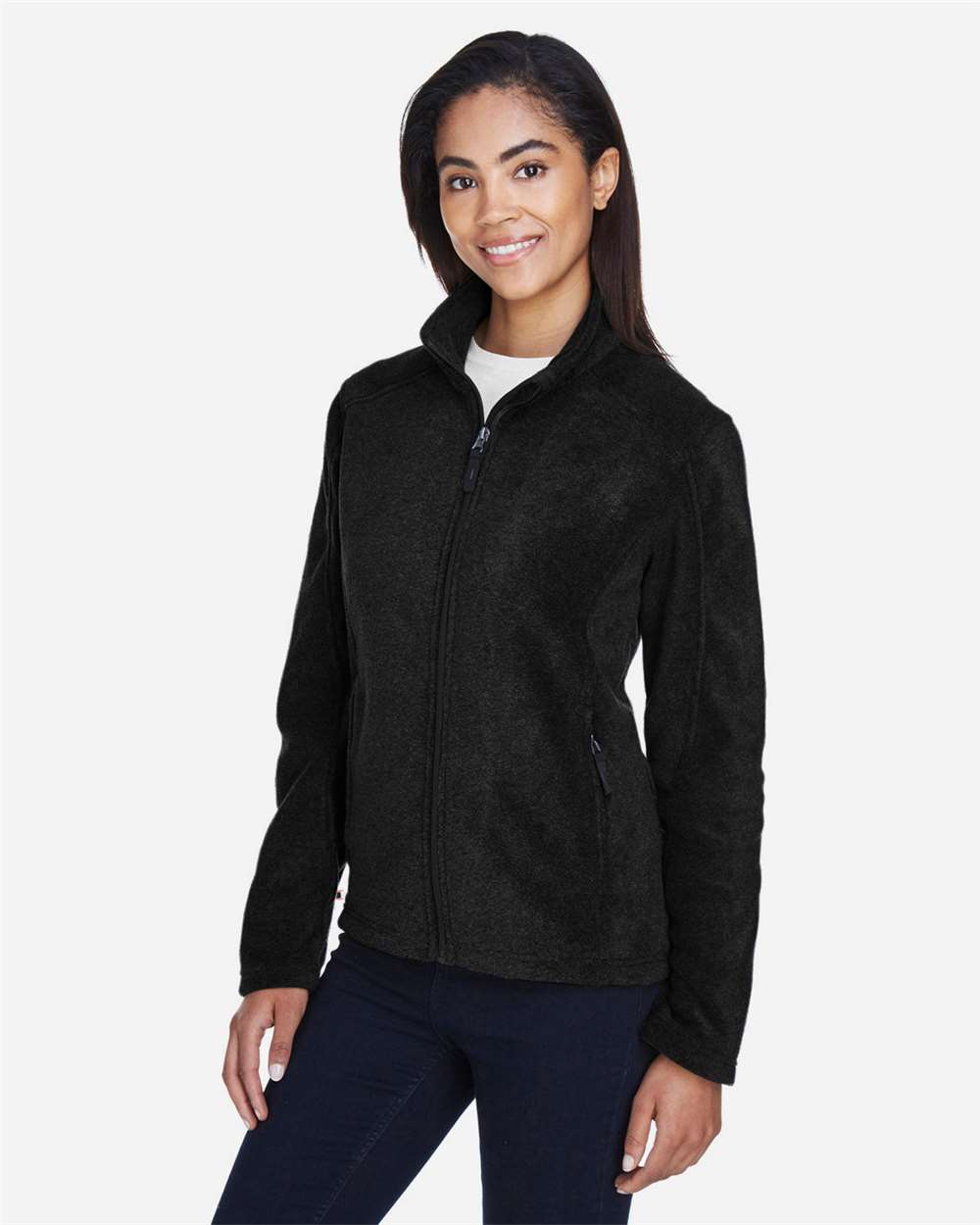 Women's Journey Fleece Jacket - OnModelSide - B213A7502 - Black