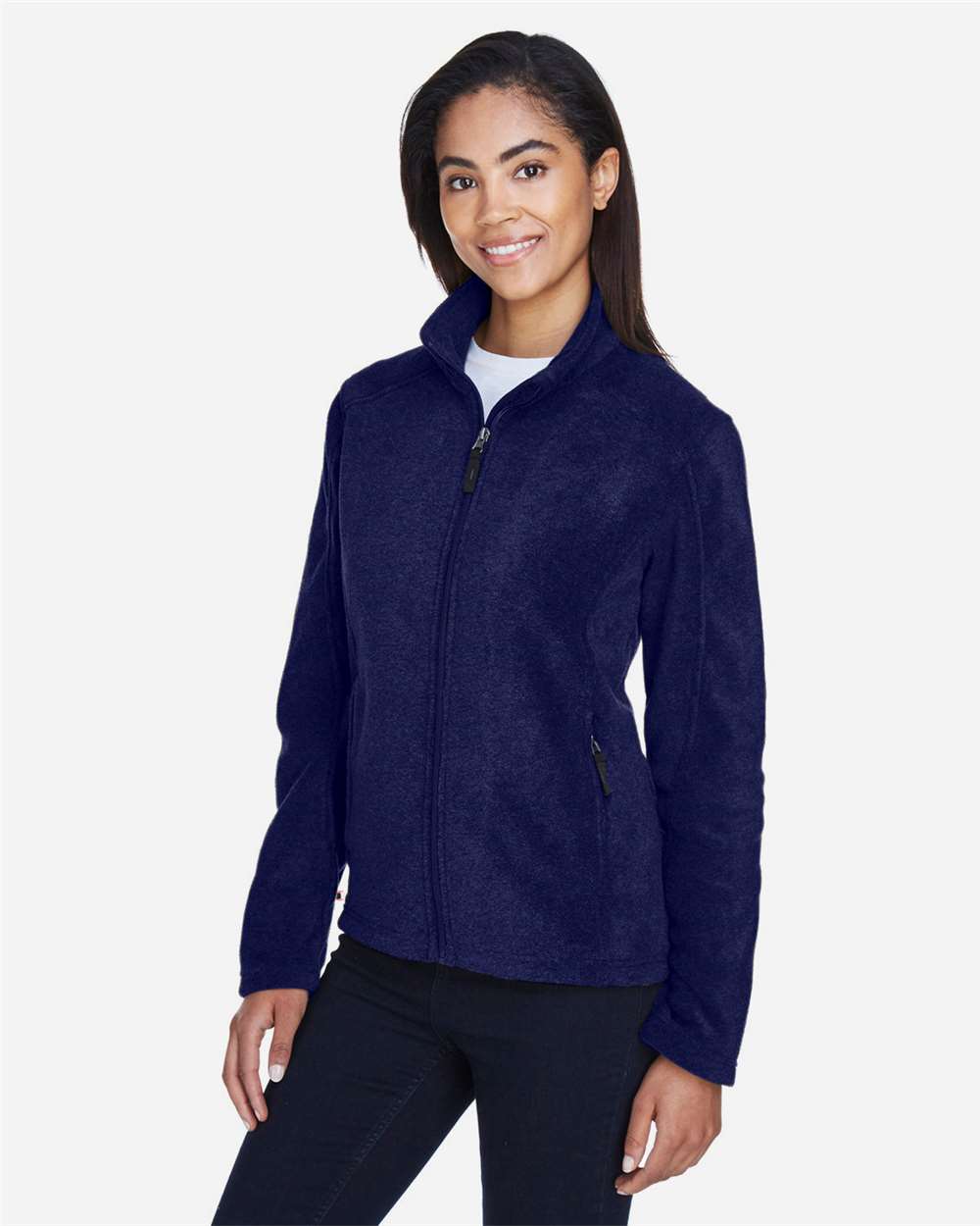 Women's Journey Fleece Jacket - OnModelSide - B213A7652 - Classic Navy