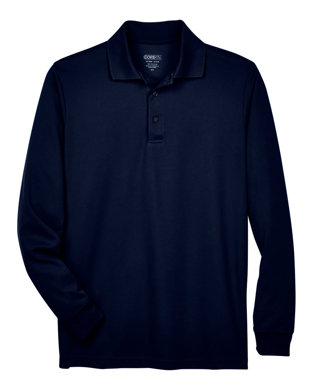 Men's Tall Pinnacle Performance Long Sleeve Piqué Polo - Front - B239A7655 - Classic Navy