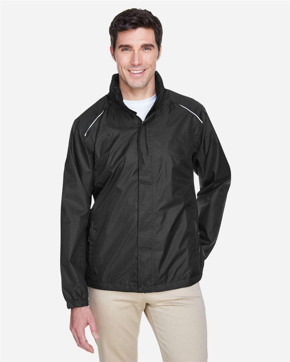 Men's Climate Seam Sealed Lightweight Variegated Ripstop Jacket - OnModelFront - B230A7503 - Black