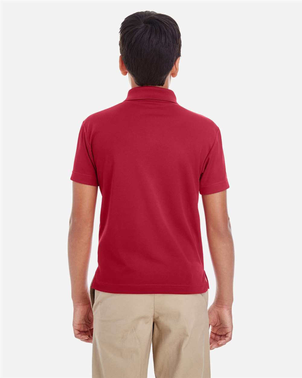 Youth Origin Performance Piqué Polo - OnModelBack - B225A7703 - Classic Red
