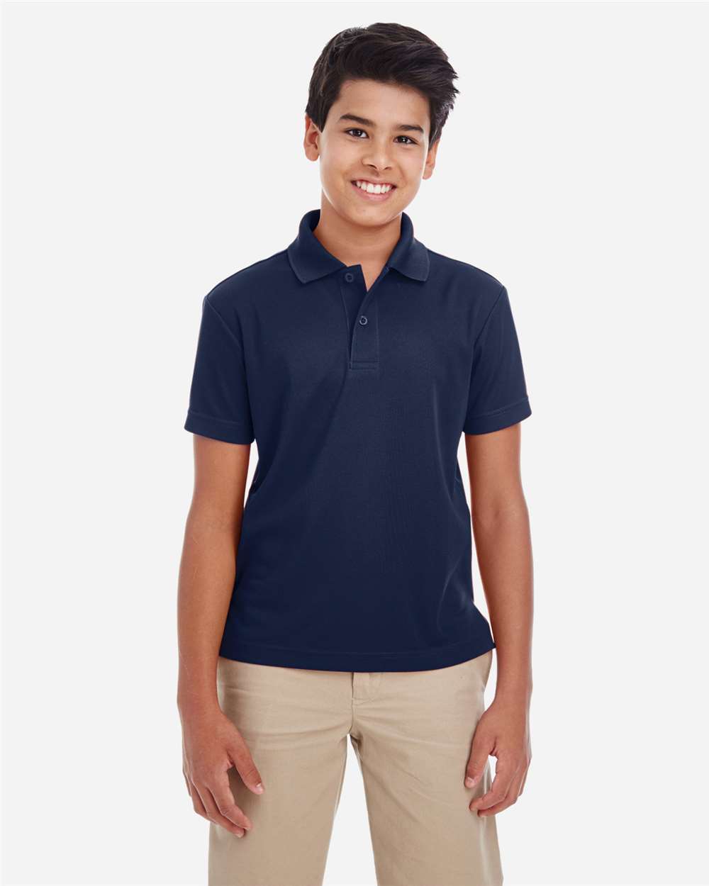 Youth Origin Performance Piqué Polo - OnModelFront - B225A7653 - Classic Navy