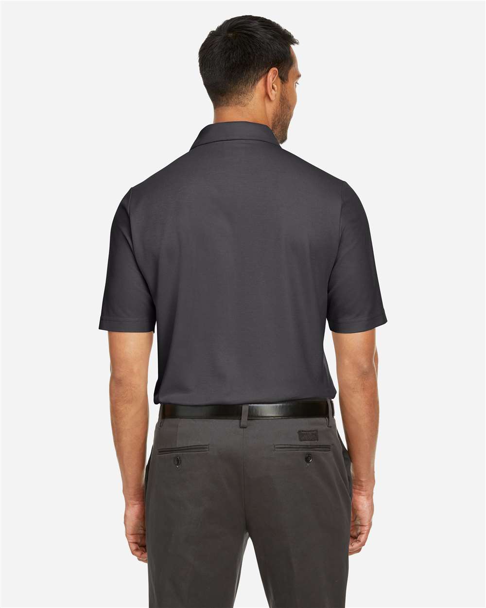 Men's Tall Fusion ChromaSoft™ Pique Polo - OnModelBack - B279A7585 - Carbon