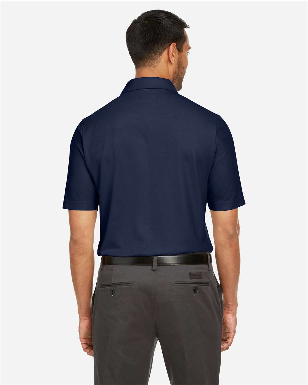 Men's Tall Fusion ChromaSoft™ Pique Polo - OnModelBack - B279A7655 - Classic Navy