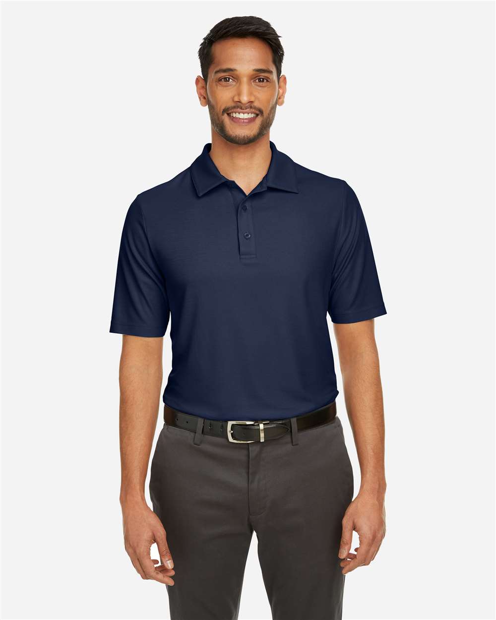 Men's Tall Fusion ChromaSoft™ Pique Polo - OnModelFront - B279A7655 - Classic Navy