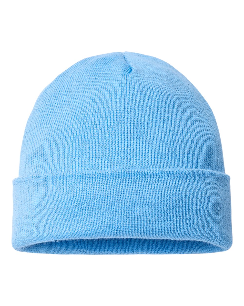 USA-Made 12" Cuffed Beanie - Back - B01595250 - Carolina Blue