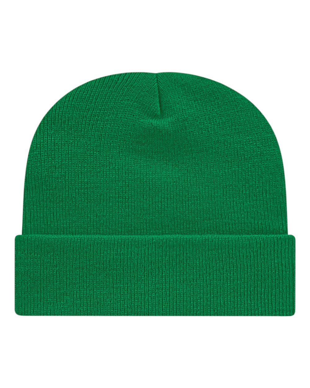 USA-Made 12" Cuffed Beanie - Front - B01595170 - True Kelly Green