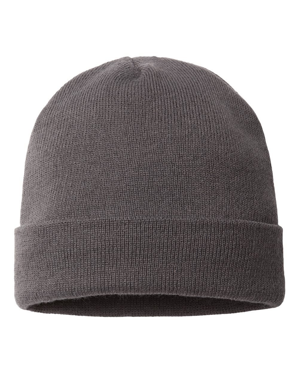 USA-Made 12" Cuffed Beanie - Front - B01595600 - Iron Grey