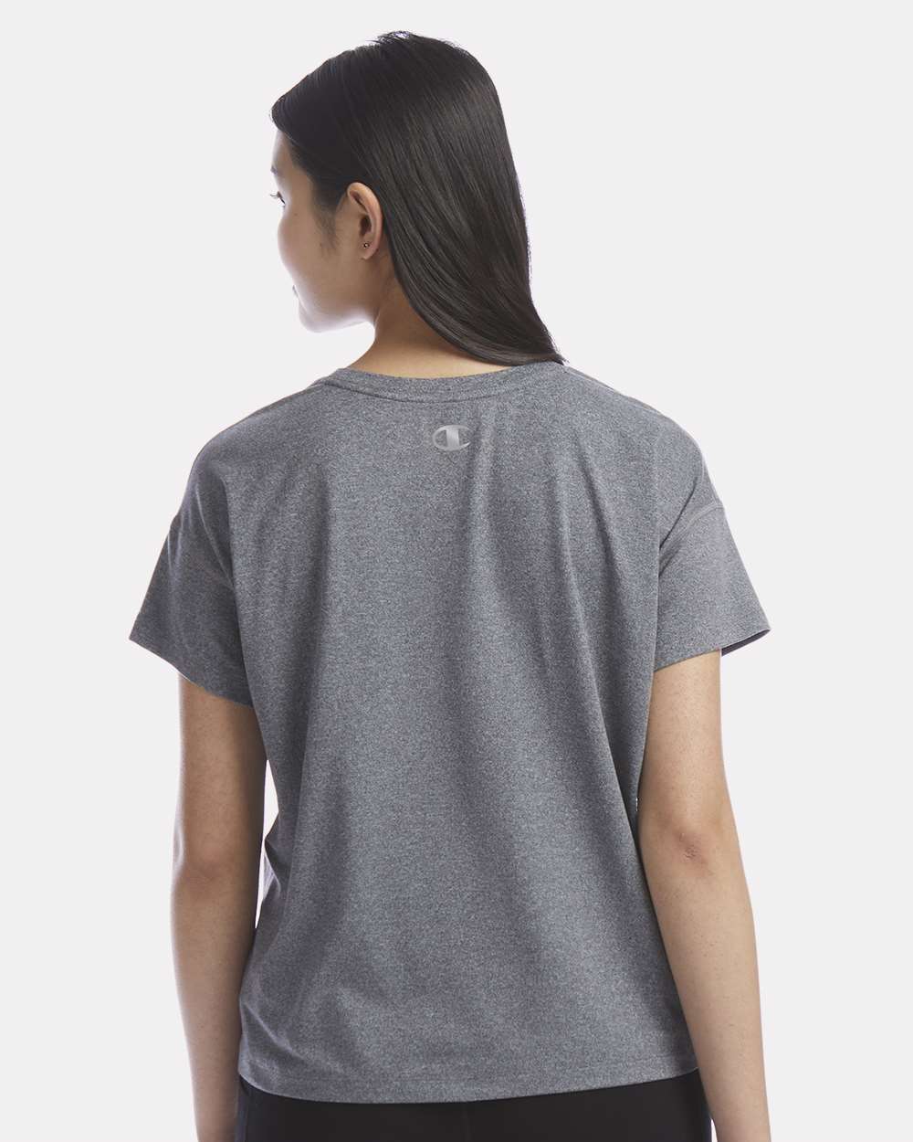 Women's Sport Soft Touch T-Shirt - OnModelBack - B03484103 - Ebony Heather