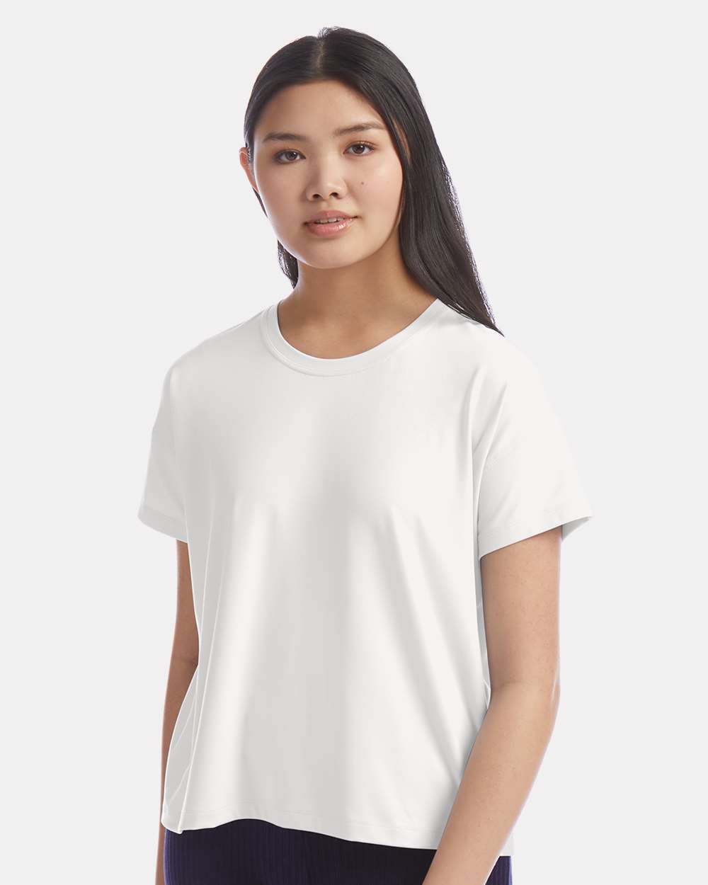 Women's Sport Soft Touch T-Shirt - OnModelFront - B03484113 - White