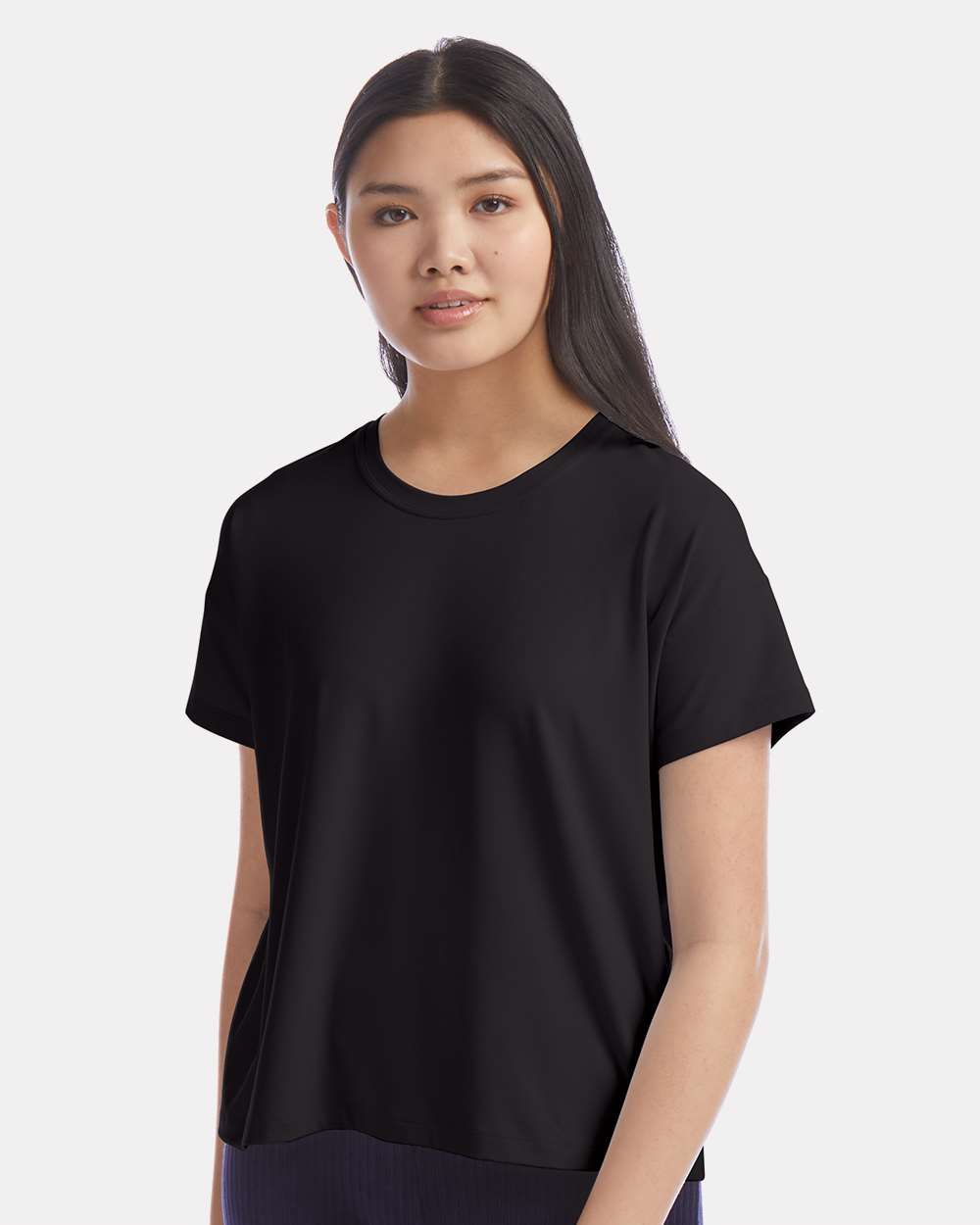 Women's Sport Soft Touch T-Shirt - OnModelFront - B03484503 - Black