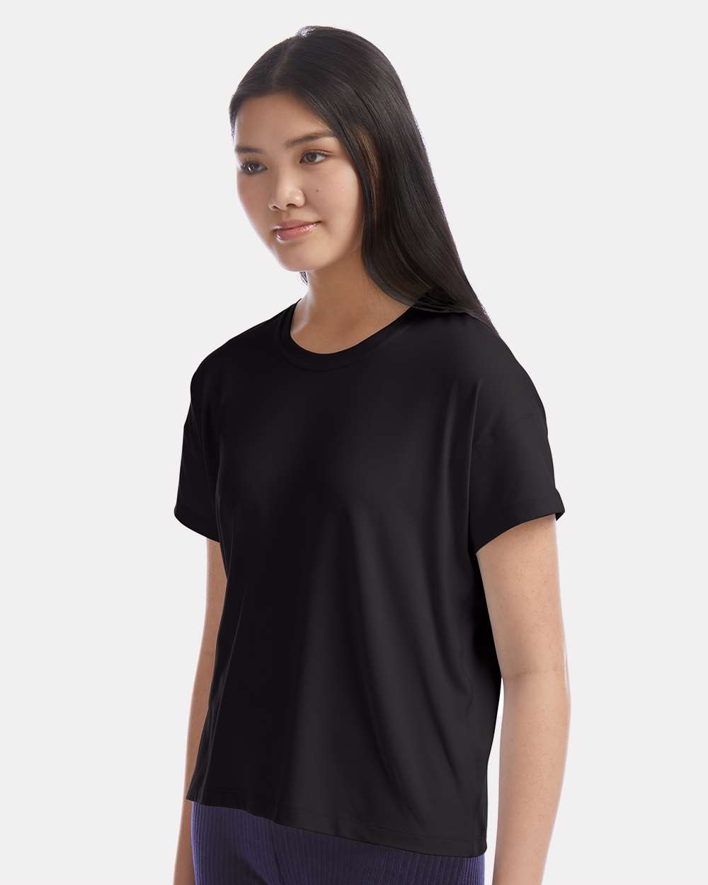 Women's Sport Soft Touch T-Shirt - OnModelSide - B03484503 - Black