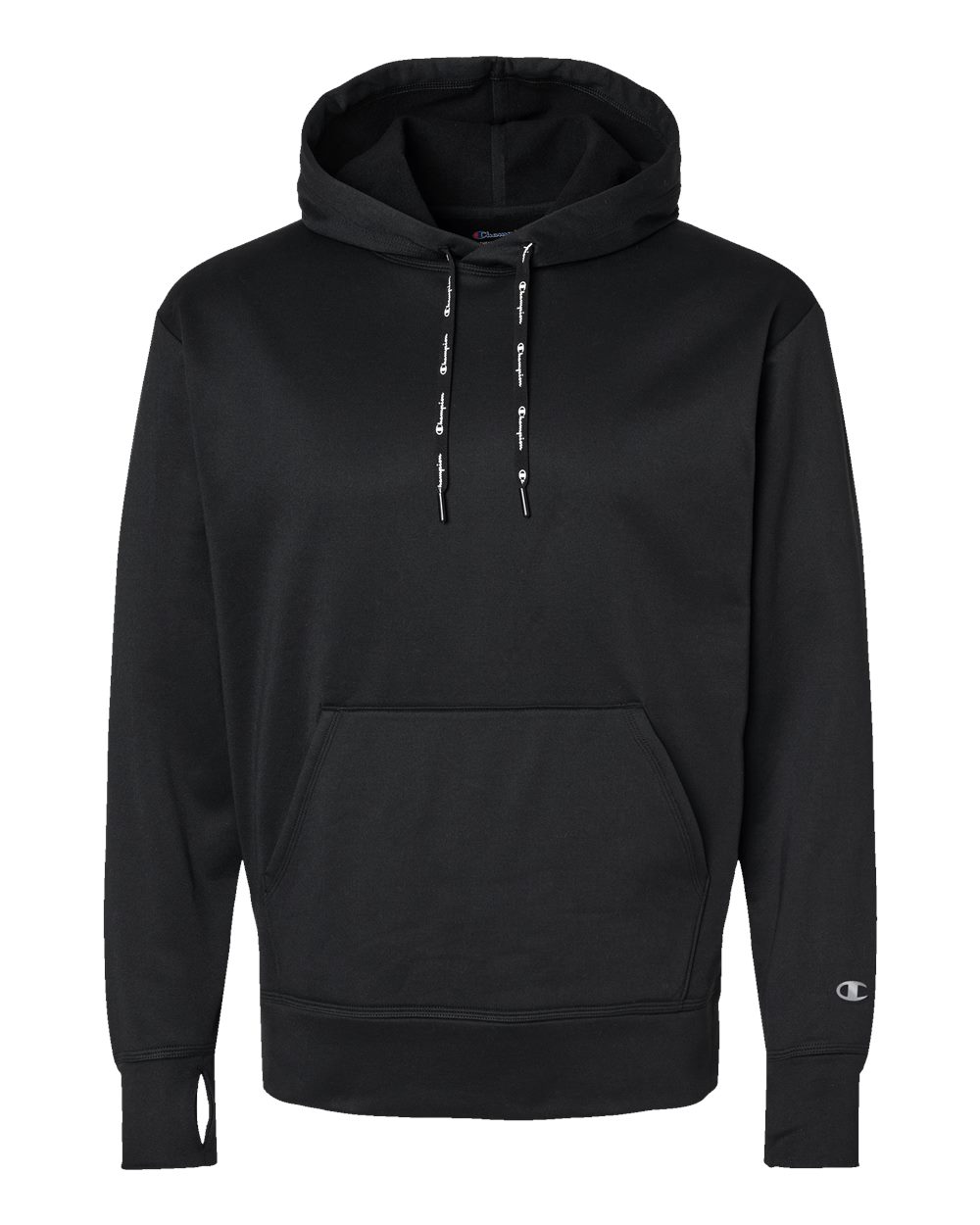 Unisex Sport Hooded Sweatshirt - Front - B04084503 - Black