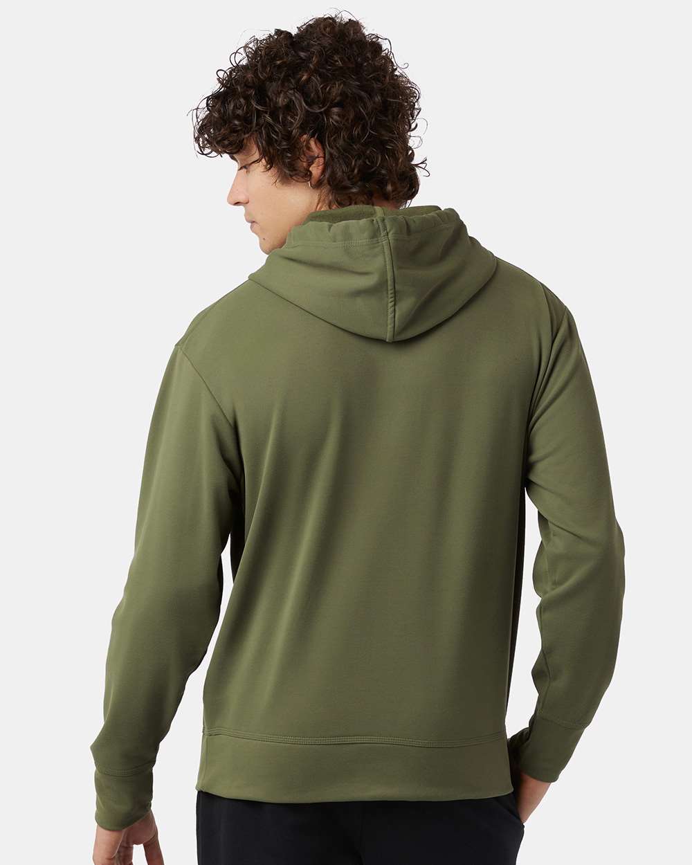 Unisex Sport Hooded Sweatshirt - OnModelBack - B04084103 - Fresh Olive