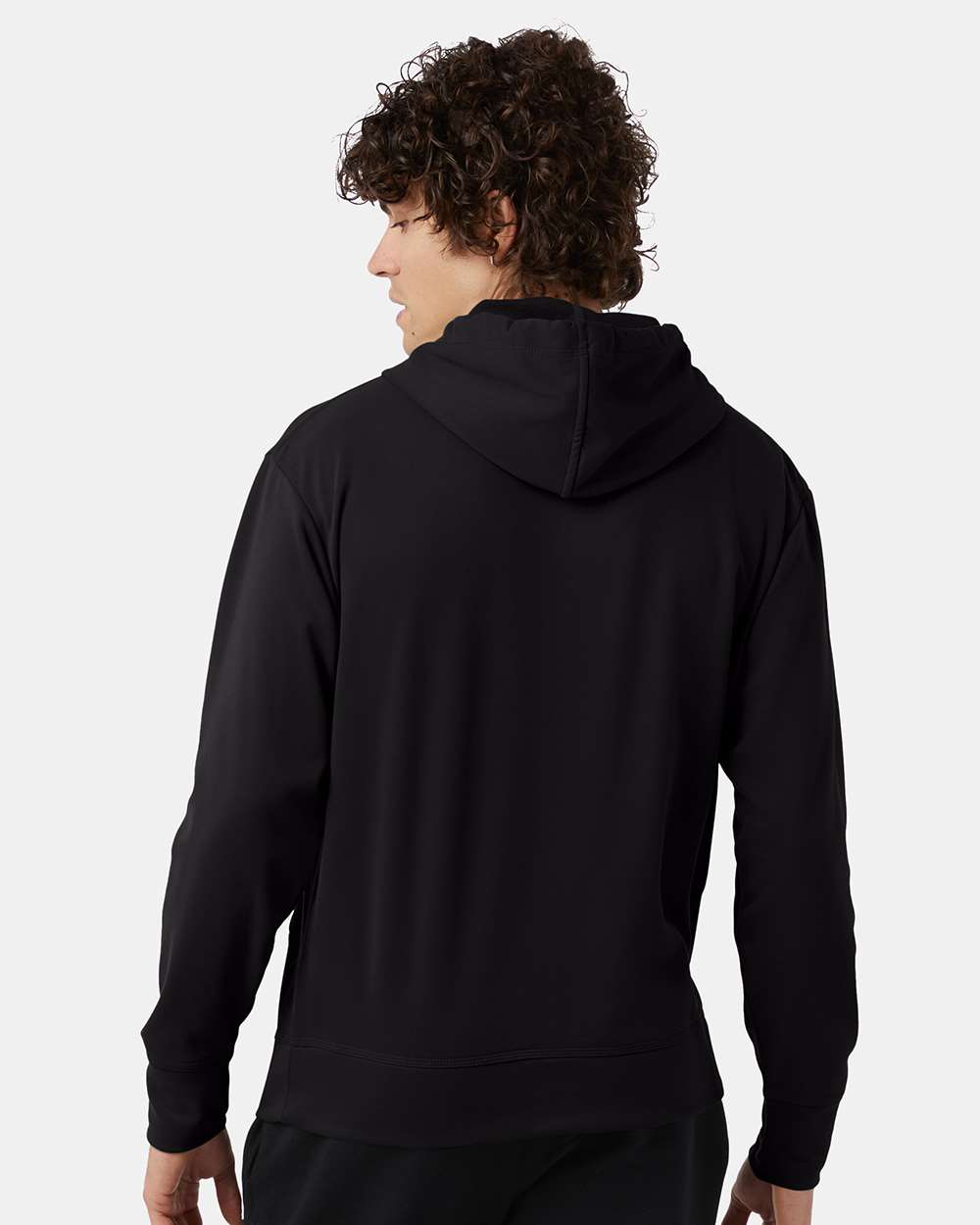 Unisex Sport Hooded Sweatshirt - OnModelBack - B04084503 - Black