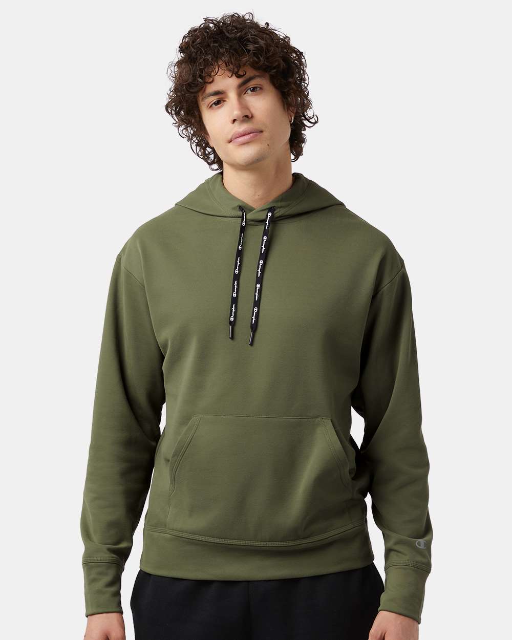 Unisex Sport Hooded Sweatshirt - OnModelFront - B04084103 - Fresh Olive