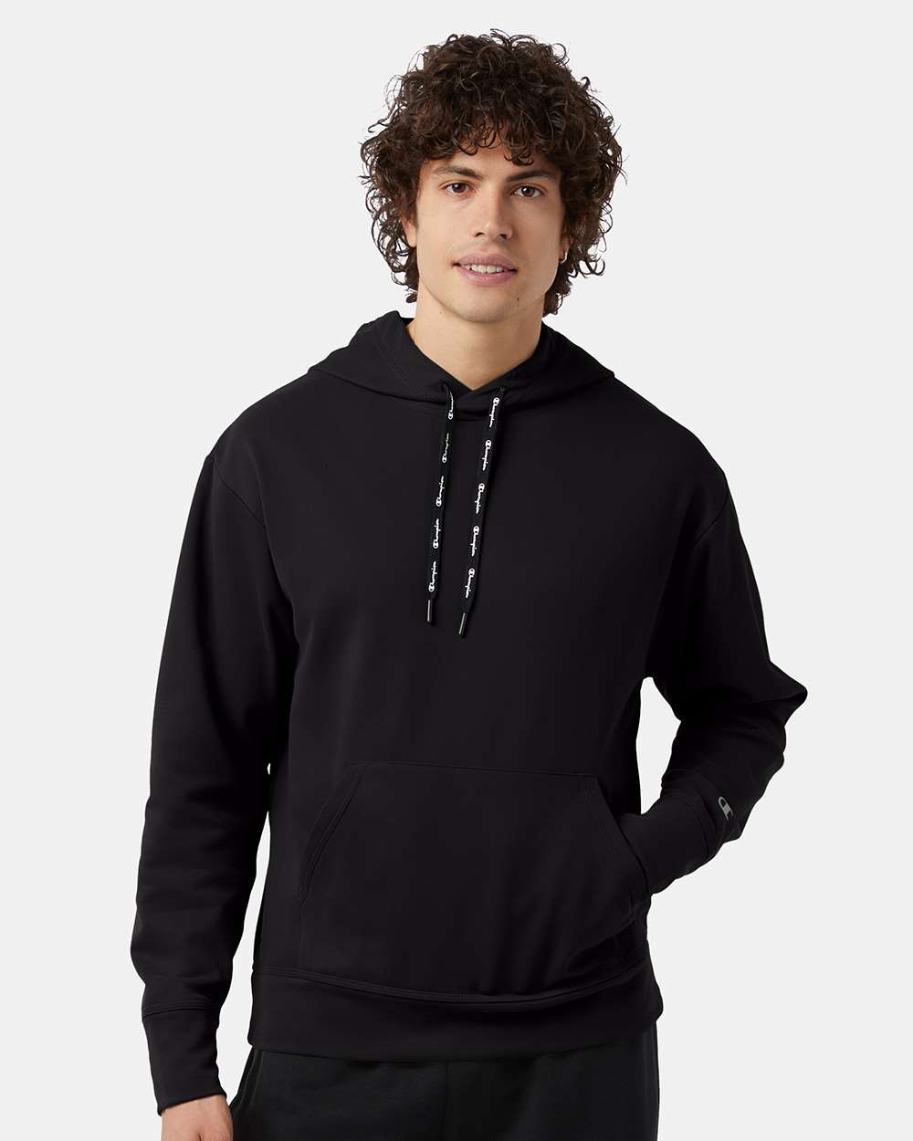 Unisex Sport Hooded Sweatshirt - OnModelFront - B04084503 - Black