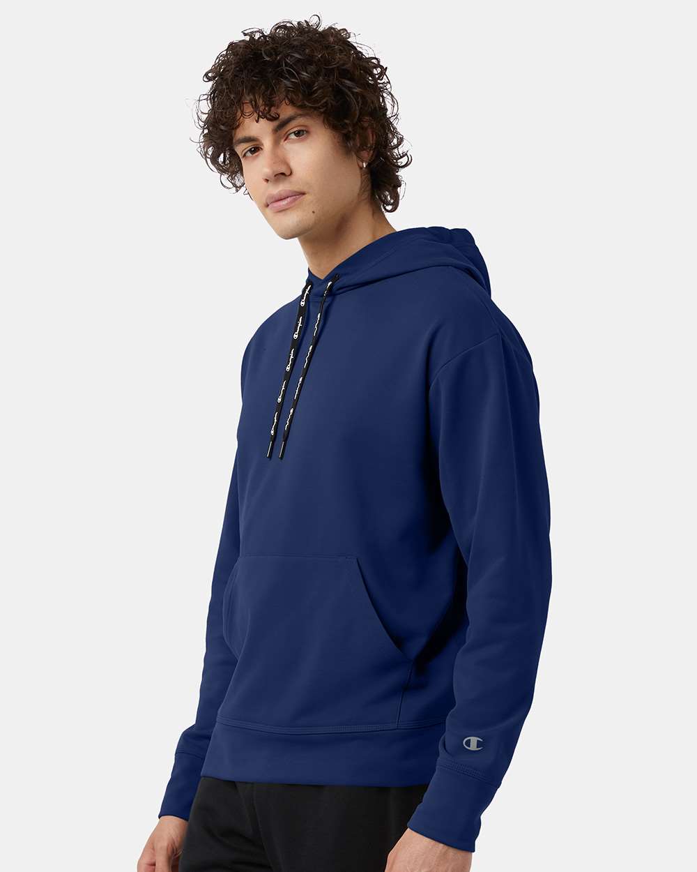 Unisex Sport Hooded Sweatshirt - OnModelSide - B04084003 - Athletic Navy