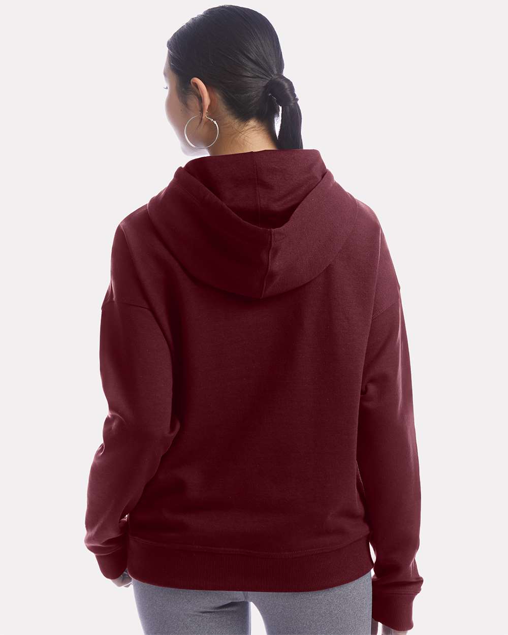 Women's Powerblend® Hooded Sweatshirt - OnModelBack - B04584533 - Maroon
