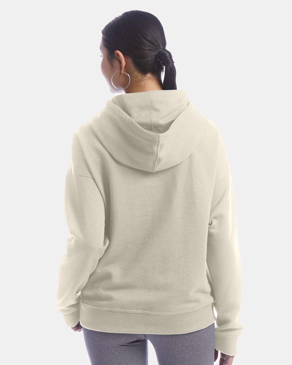 Women's Powerblend® Hooded Sweatshirt - OnModelBack - B04584733 - Sand