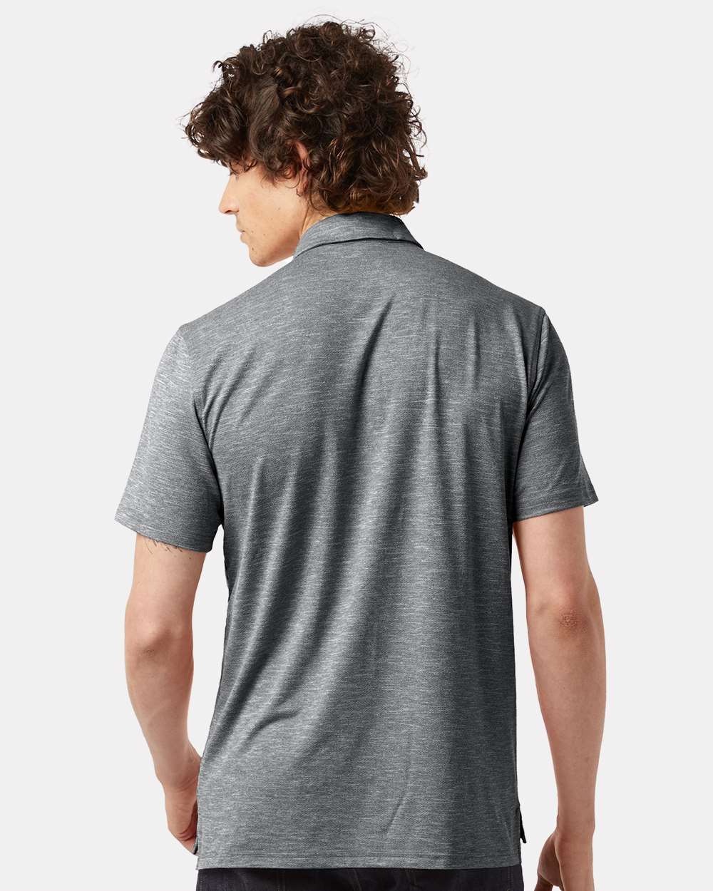 Men's Sport Polo - OnModelBack - B04684503 - Black Heather