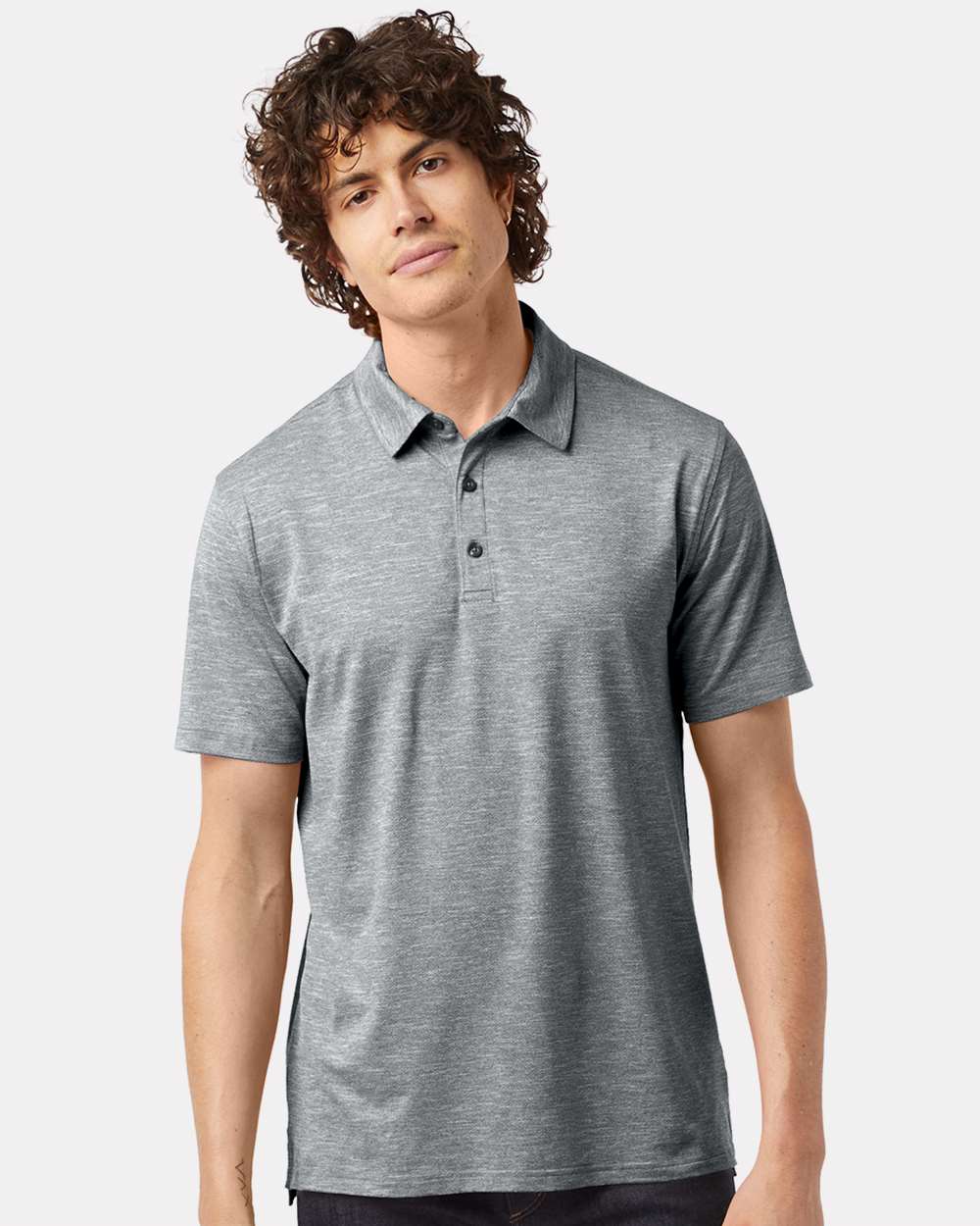 Men's Sport Polo - OnModelFront - B04684013 - Stealth Heather
