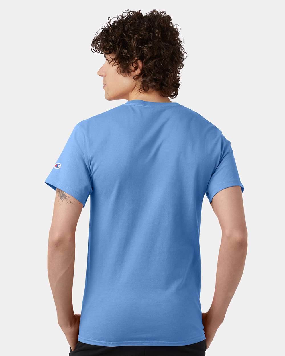 Men's Classic T-Shirt - OnModelBack - B00784253 - Light Blue