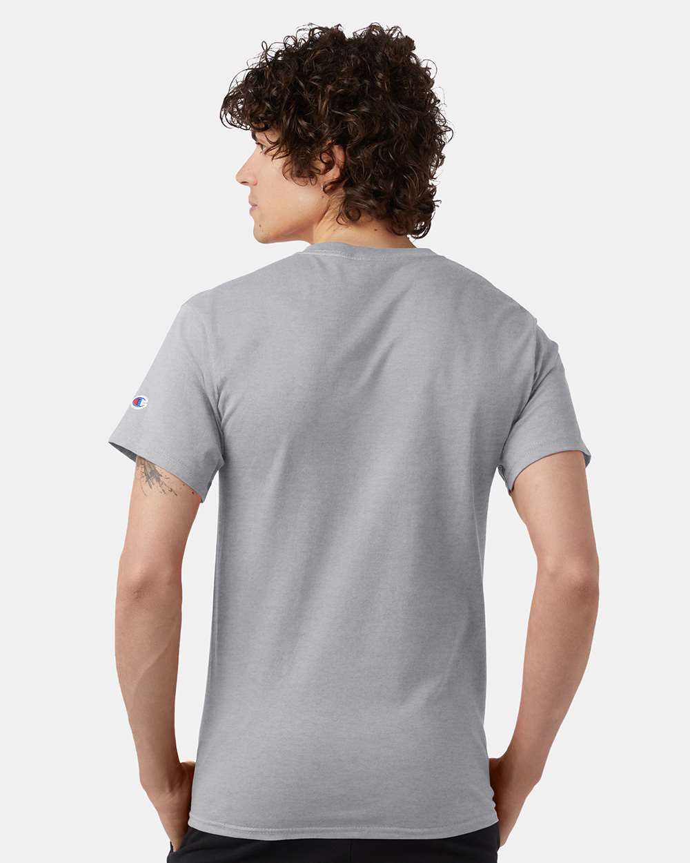 Men's Classic T-Shirt - OnModelBack - B00784583 - Light Steel