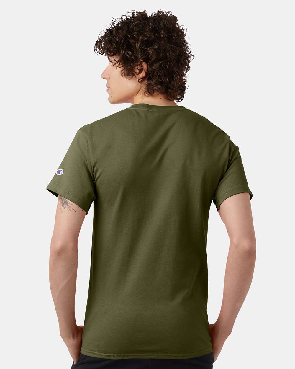 Men's Classic T-Shirt - OnModelBack - B00784643 - Fresh Olive